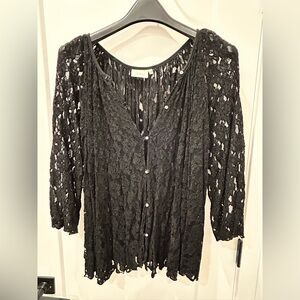 Deletta Black Lace Blouse